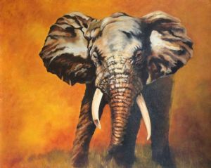 "Elephant at Sunset"