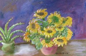 "Sunflowers and Cats-Tail"