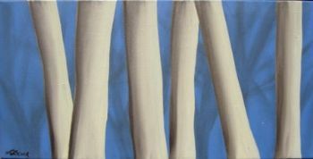 "Birch Tree on Blue"