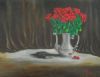 "Red Roses in Pewter Coffee Pot"