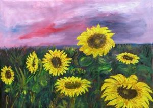 "Sunflowers in a Meadow"