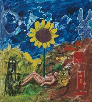 "Woman with Flower"