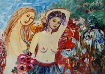 "Two Nudes in a Garden"