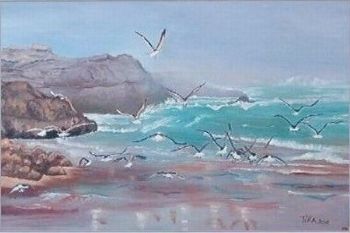 "Seagulls on the Beach"