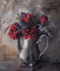 "Pewter Jug with Roses"