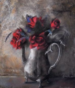 "Pewter Jug with Roses"