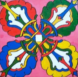 "Double Vajra on Red"
