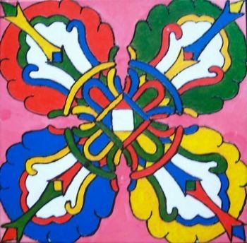 "Double Vajra on Red"