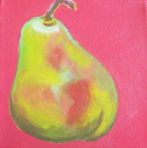 "Pear on Red"