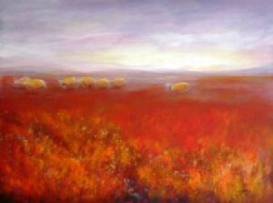 "Sheep in Red Pastures"