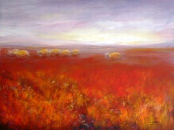 "Sheep in Red Pastures"