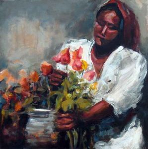 "Early Morning at the Flower Market"