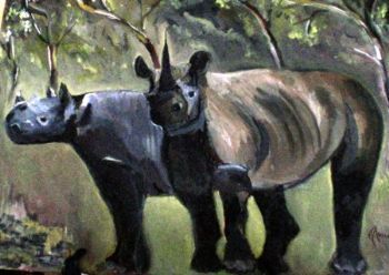 "Two rhinos"