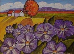 "Purple Flower Landscape"