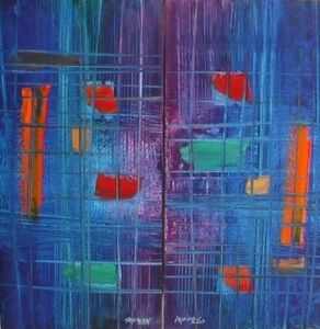 "Mondrian Tribute Diptych"