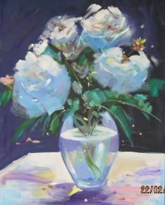 "Abstract Flowers Blue"