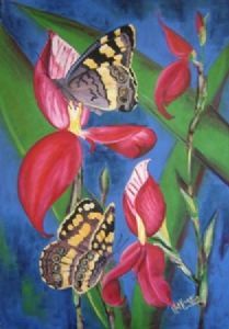 "Disa Orchid with Butterflies"