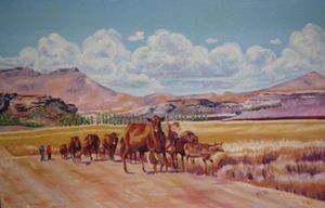 "Red Cattle on the Road"