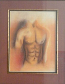 "Male Nude 1 in Pastel, 1 of 2"