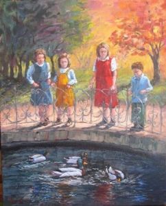 "Children Watching Geese"