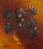 "Blue Daisies with Glowing Background"