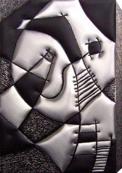 "Compo #6 Abstract in Metal Sculpture 1/1"