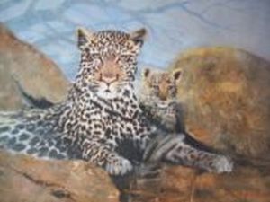 "Leopard and Cub"