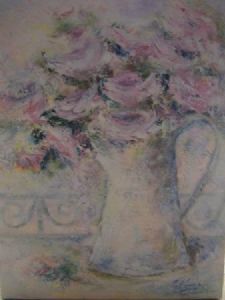 "Pink Roses in Jug"