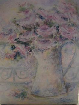 "Pink Roses in Jug"