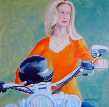 "Blonde on a Harley"
