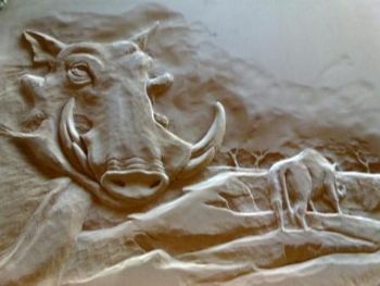 "Warthog Carving"