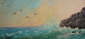 "Seagulls And Outcrop 1"