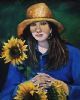 "woman with sunflowers"
