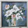 "Flowers in glass vase White II"