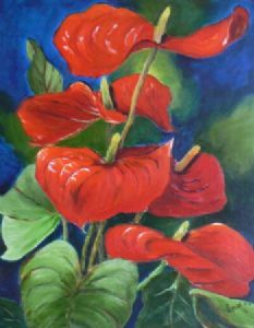 "Five Anthuriums"