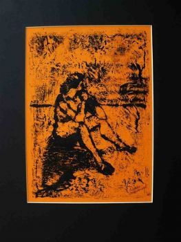 "Monoprint in Orange"