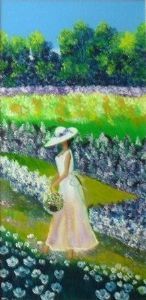 "Lady in Field of Flowers"