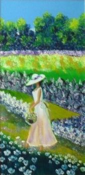 "Lady in Field of Flowers"