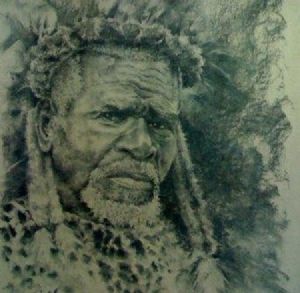 "Zulu Warrior in Charcoal"