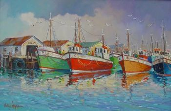 "Houtbay Harbour, fishing boats"