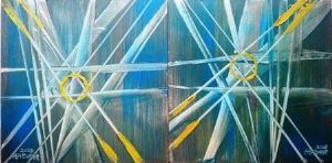 "Happy Blue Diptych"