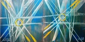 "Happy Blue Diptych"