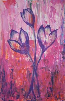 "Three Purple Flowers"