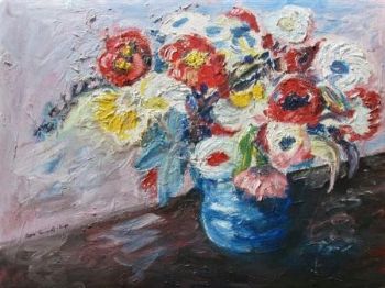 "Spring Flowers in a Bowl"