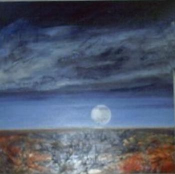 "Full Moon Over Ancient Land"