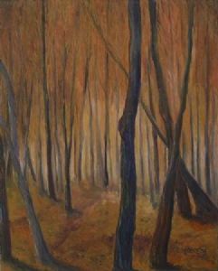 "Silverbirch Trees and Orange Leaves2"
