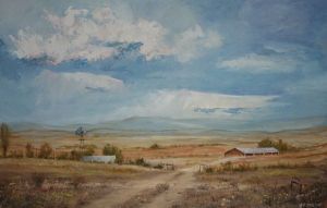 "Farm Outbuildings and Windmill"