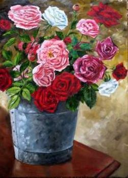 "Roses in Bucket"