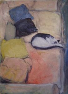 "Cat Sputnik on Sofa"