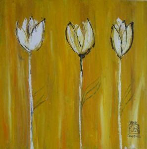 "Three Gold Tulips"